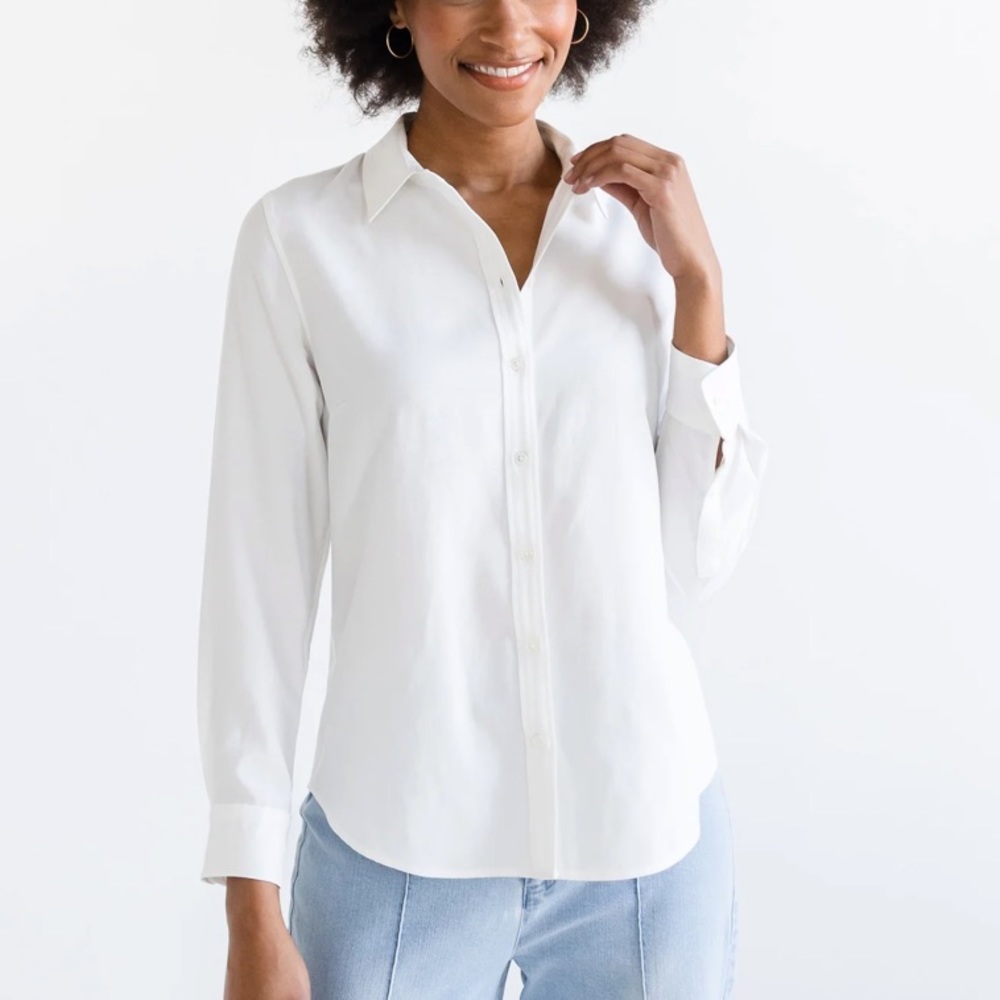 The Classic Button Down Blouse from Brass, 1X